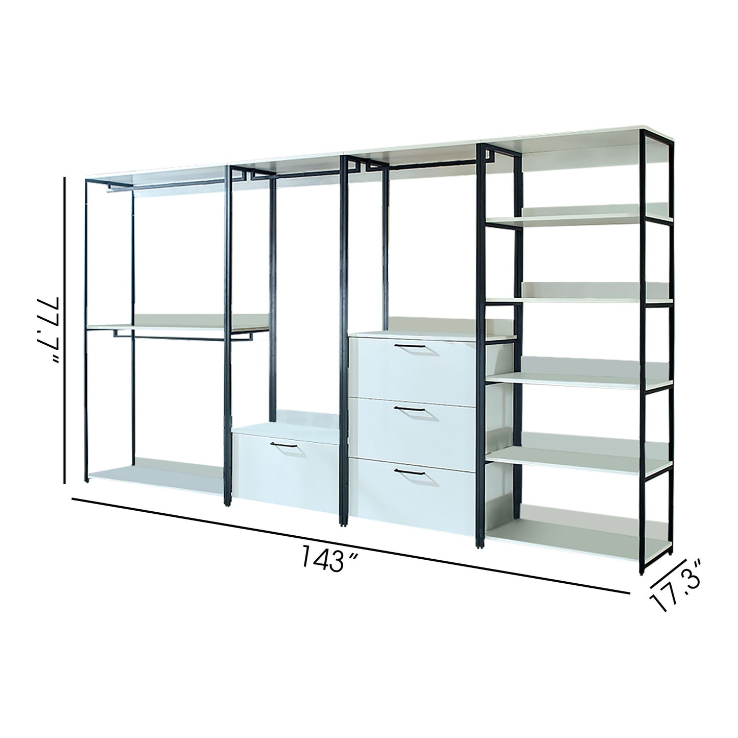 Fiona - Freestanding, Walk-In Closet System - White - Wood