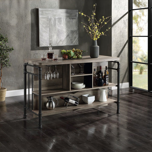 Edina - Counter Height Table - Antique Oak & Sandy Gray