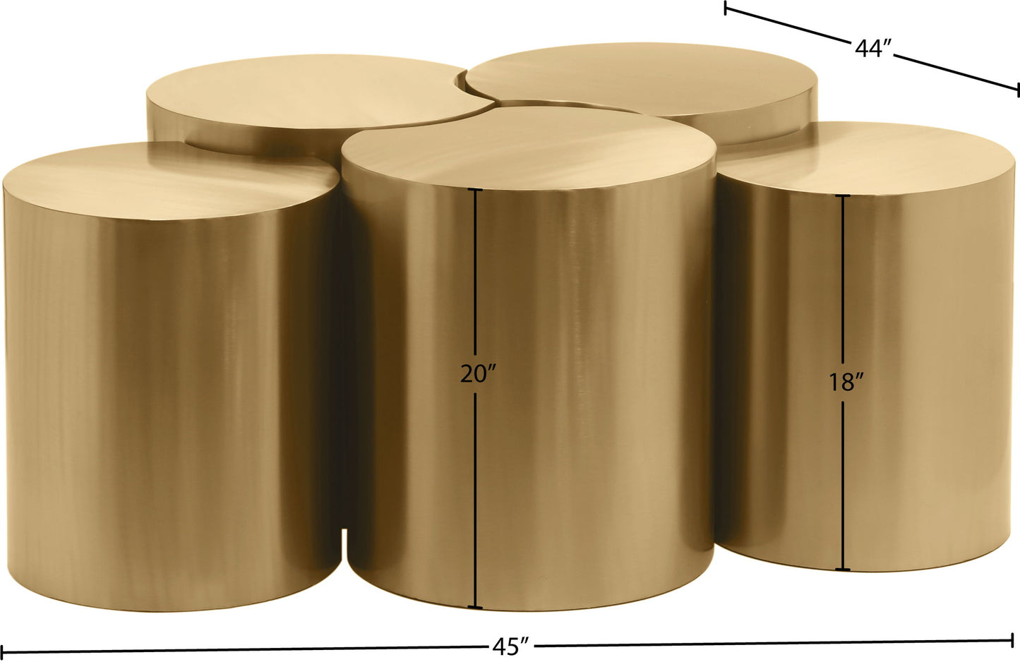 Dimple - 20" 5 Piece Modular Coffee Table