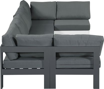 Nizuc - Outdoor Patio 6 Piece Modular Sectional With Gray Frame
