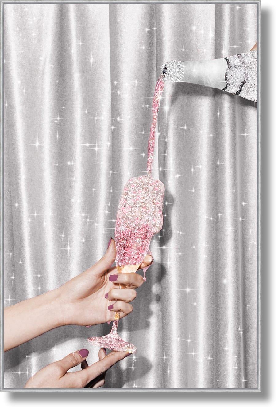 Rosy Fizz Sparkle - 32" x 47" Framed Wall Art