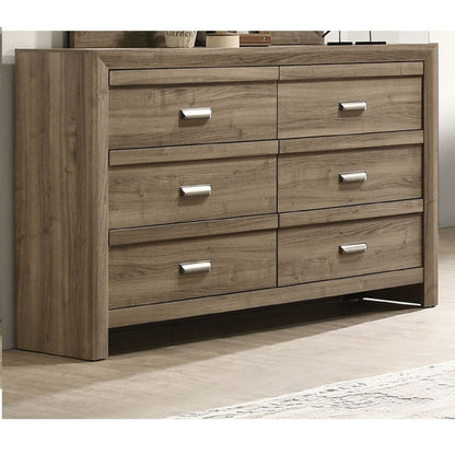 6 Drawers Storage Dresser, Bedroom Furniture - Light Brown