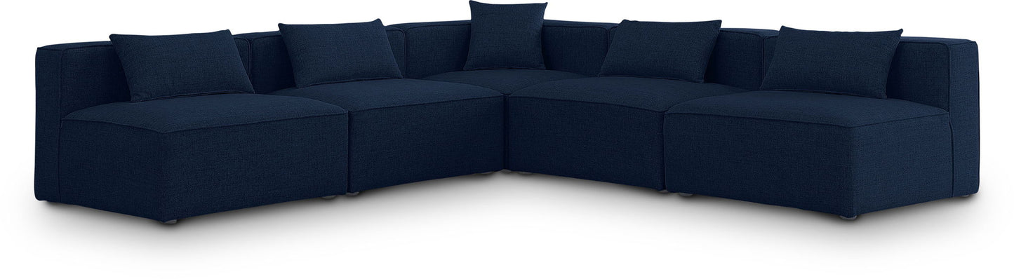 Cube - Linen 5 Piece Modular Corner Armless Sectional