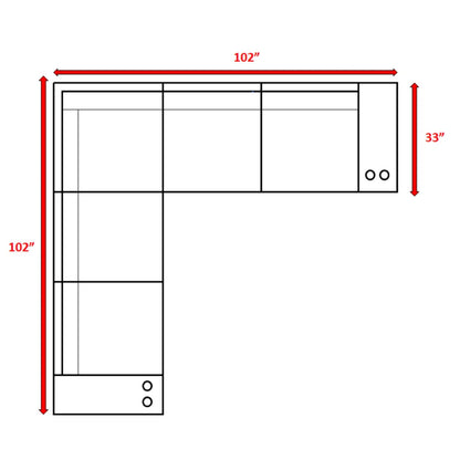 Wide Outdoor Wicker Patio Sectional With Cushions & Reversible Design - Gray