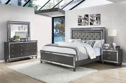Refino - King 4 Piece Bedroom Set - Gunmetal
