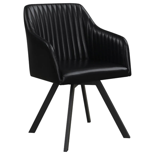 Sloped Arm Swivel Chair - Black