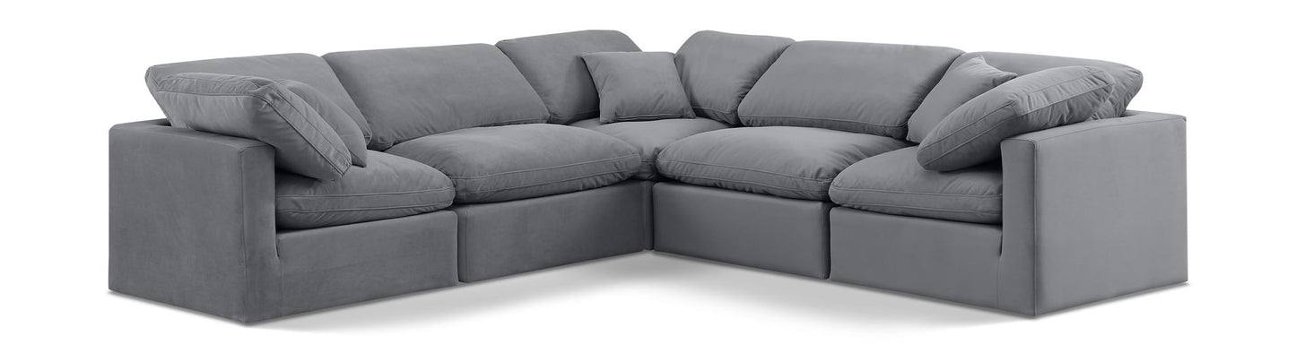 Indulge - Velvet 5 Piece Modular Corner Sectional