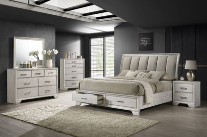 Jaymes - King Storage Bed - White Mist