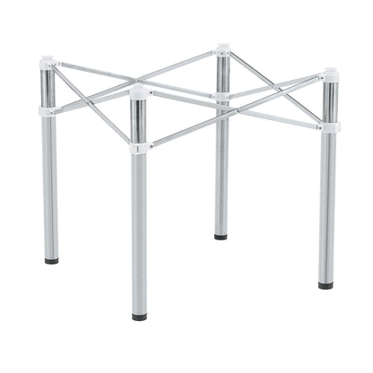 Simple Silver Stainless Steel Folding Table Frame Multifunctional Space Saving Design.Separate Folding Table Legs That Can Be Paired With Various Sizes And Styles Of Tabletops - Silver