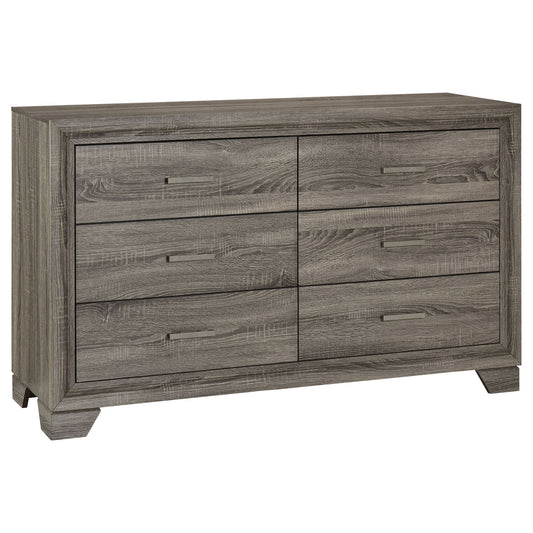Funston - 6 Drawer Dresser Cabinet - Brown Oak