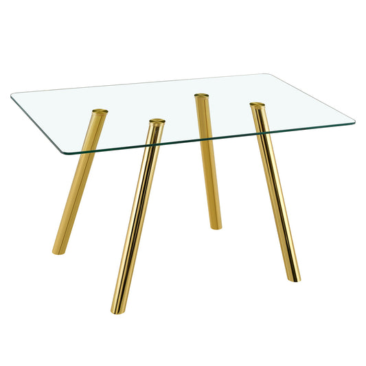 Rectangular Design Dining Table - Gold