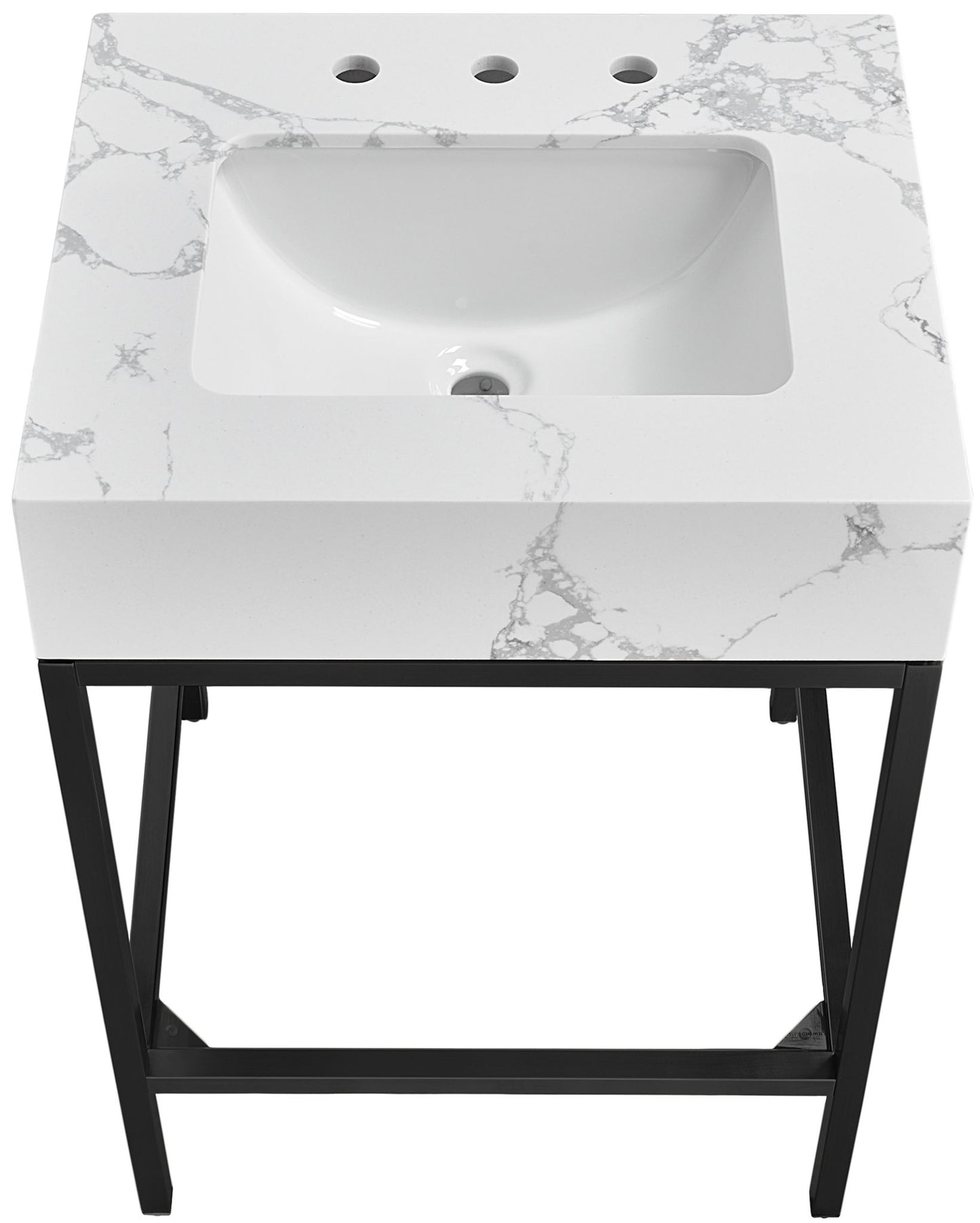 Marmo - Engineered Marble Bathroom Vanity With Black Base