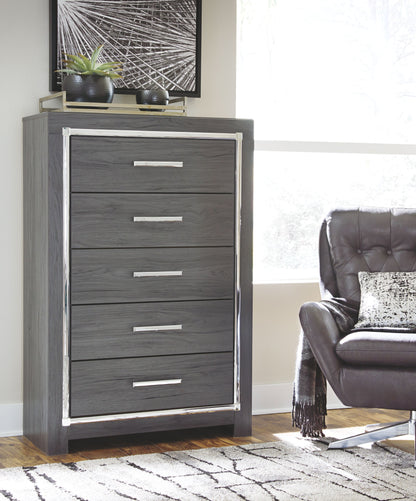 Lodanna - Five Drawer Chest - Gray