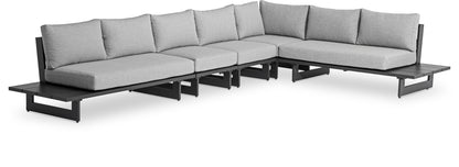 Maldives - 5 Piece Water Resistant Outdoor Patio Modular Sectional With Gray Base