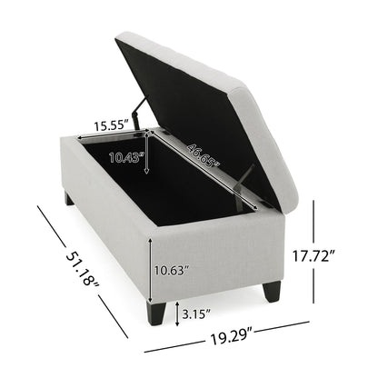 Upholstered Storage Ottoman Bench, Foot Rest For Bedroom