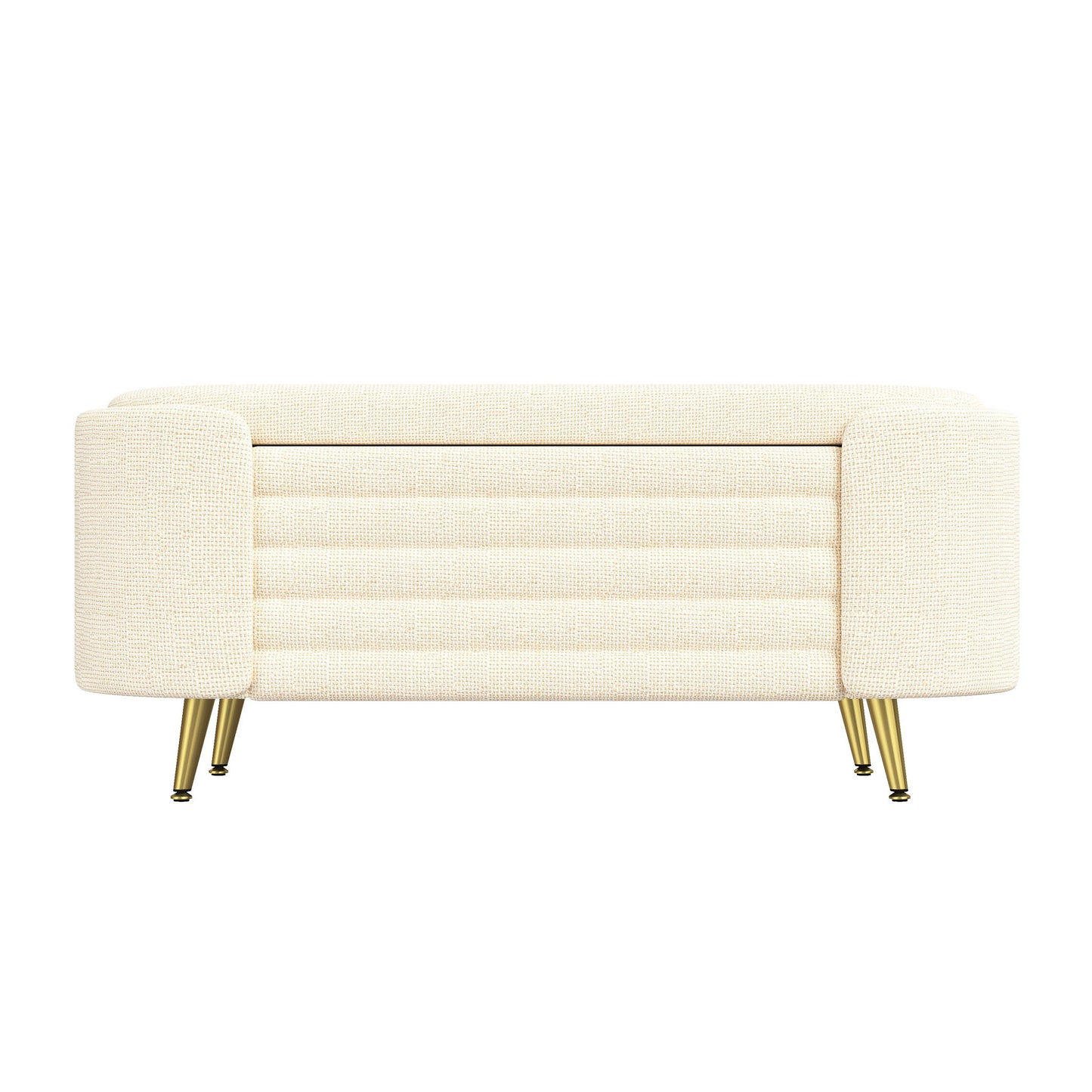 Modern Oval Storage Ottoman With Upholstery