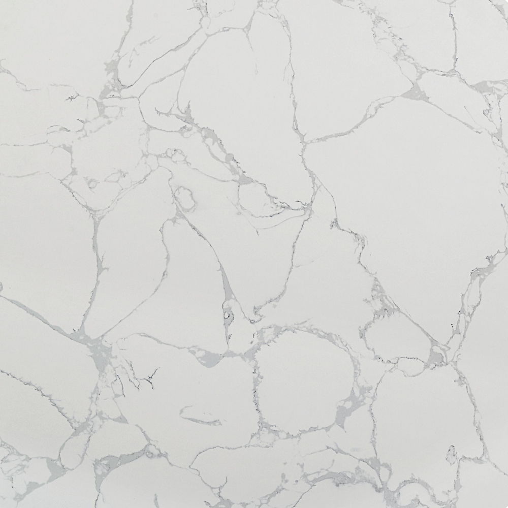 Koen - Round Dining Table, Engineering Marble Top - White & Black