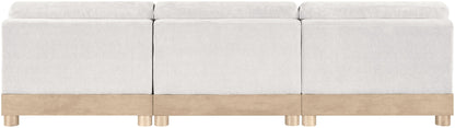 Turin - Chenille Fabric Upholstered Modular Sectional - White