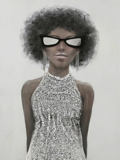 Glam Sparkle Reflection - 30" x 40" Framed Wall Art