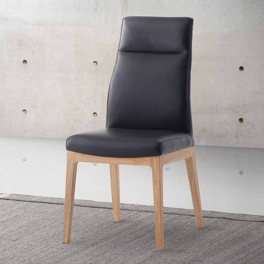 Raquan - Side Chair (Set of 2) - Black Leather & Walnut