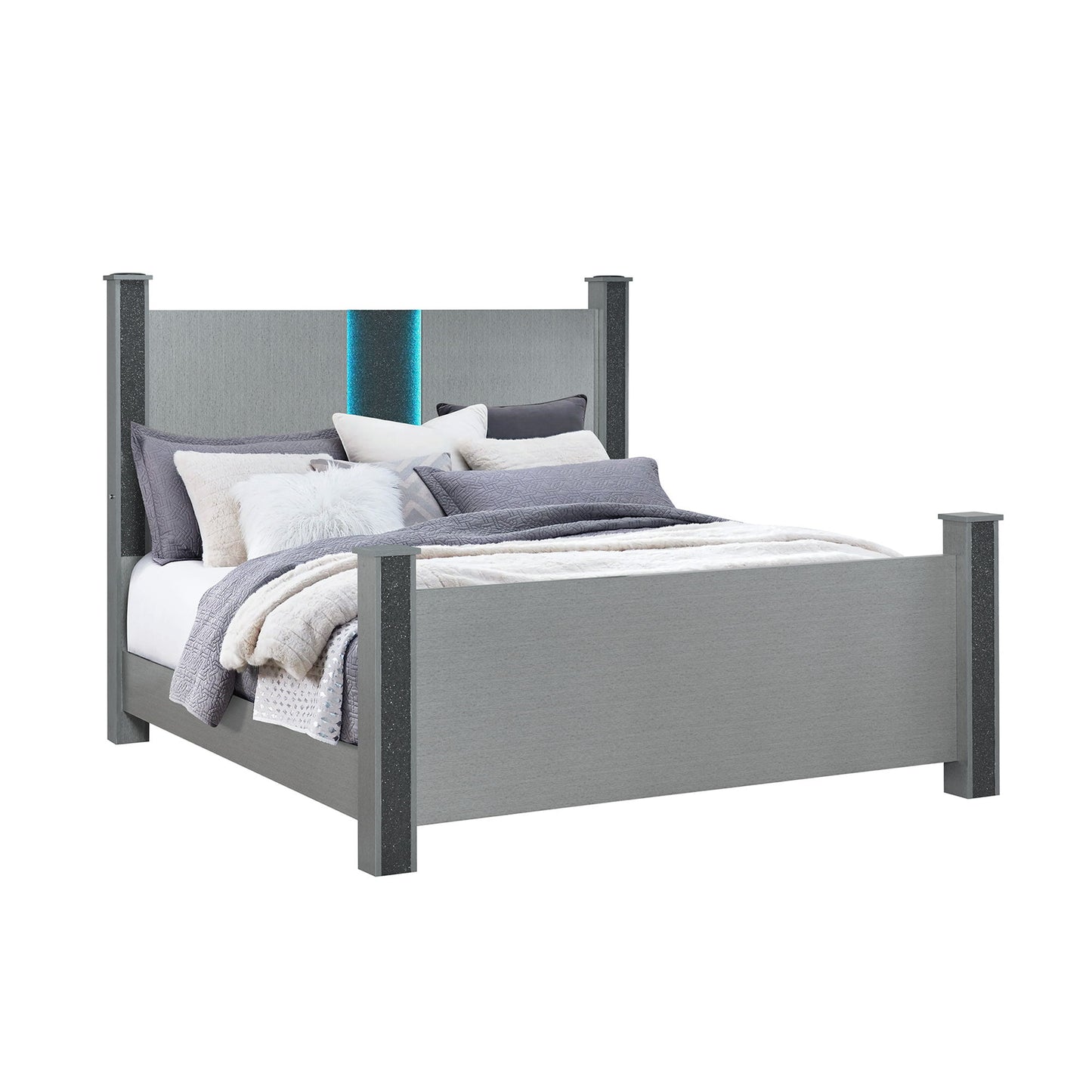 Lorenzo - 5 Piece Bedroom Set With Glittered Detailing