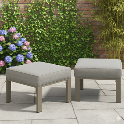 All-Weather Patio Ottomans With Thick Cushions (Set of 2)