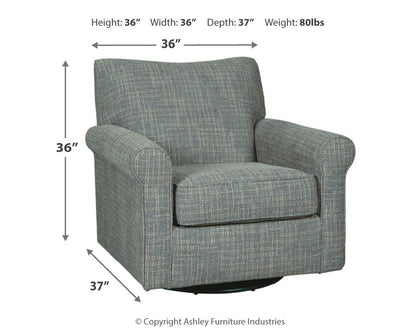 Renley - Swivel Glider Accent Chair - Ash