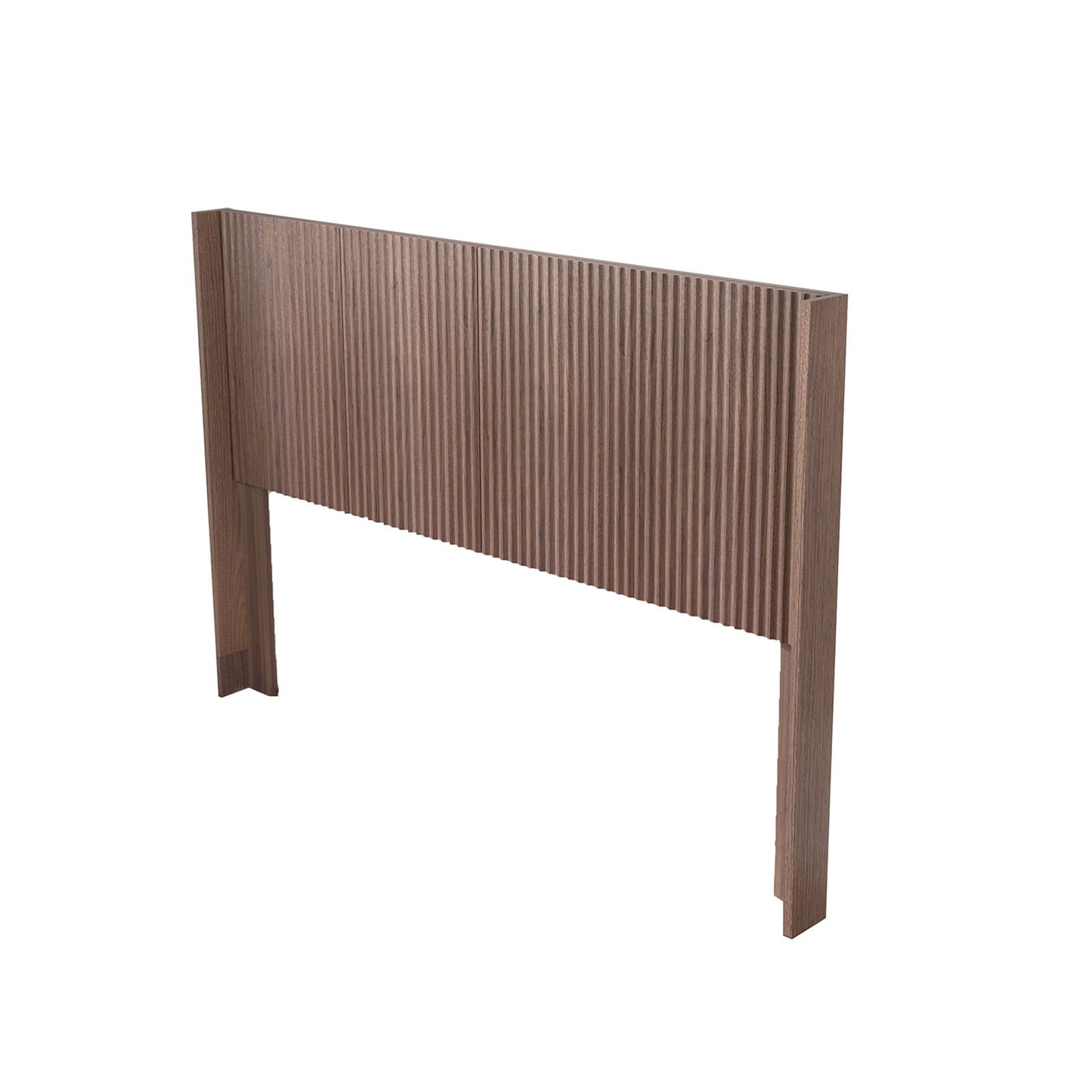 Queen Headboard Only, Fluted Panel Design - Walnut