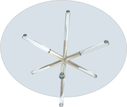 Mercury - Glass Dining Table - Pearl Silver