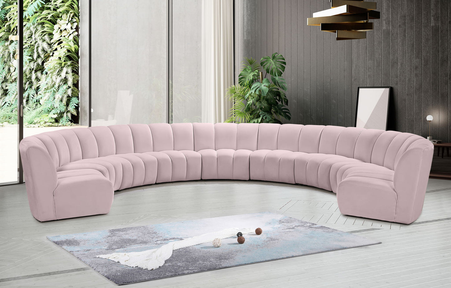 Infinity - 9 Piece Velvet Modular Sectional