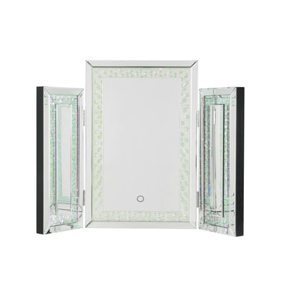 Nysa - Accent Mirror With LED - Mirrored & Faux Crystals