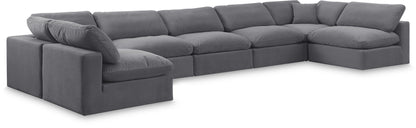 Comfy - 7 Piece Velvet Modular Armless Sectional