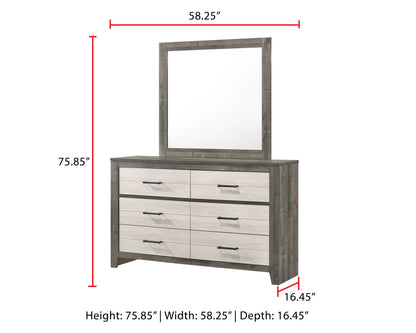 Rhett - Dresser & Mirror - Chalk / Gray