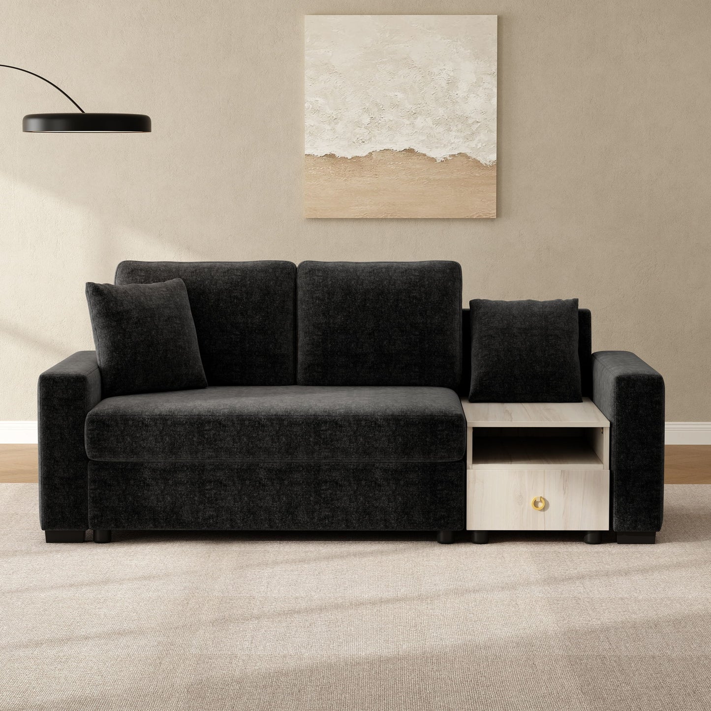 Modular Sofa Couch With Storage Armrest And Center Console