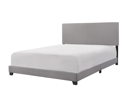 Erin - Queen Nailhead Bed - Gray