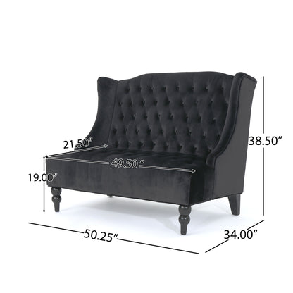 Nurturing - Upholstered Loveseat With Wing Back And Diamond Tufting
