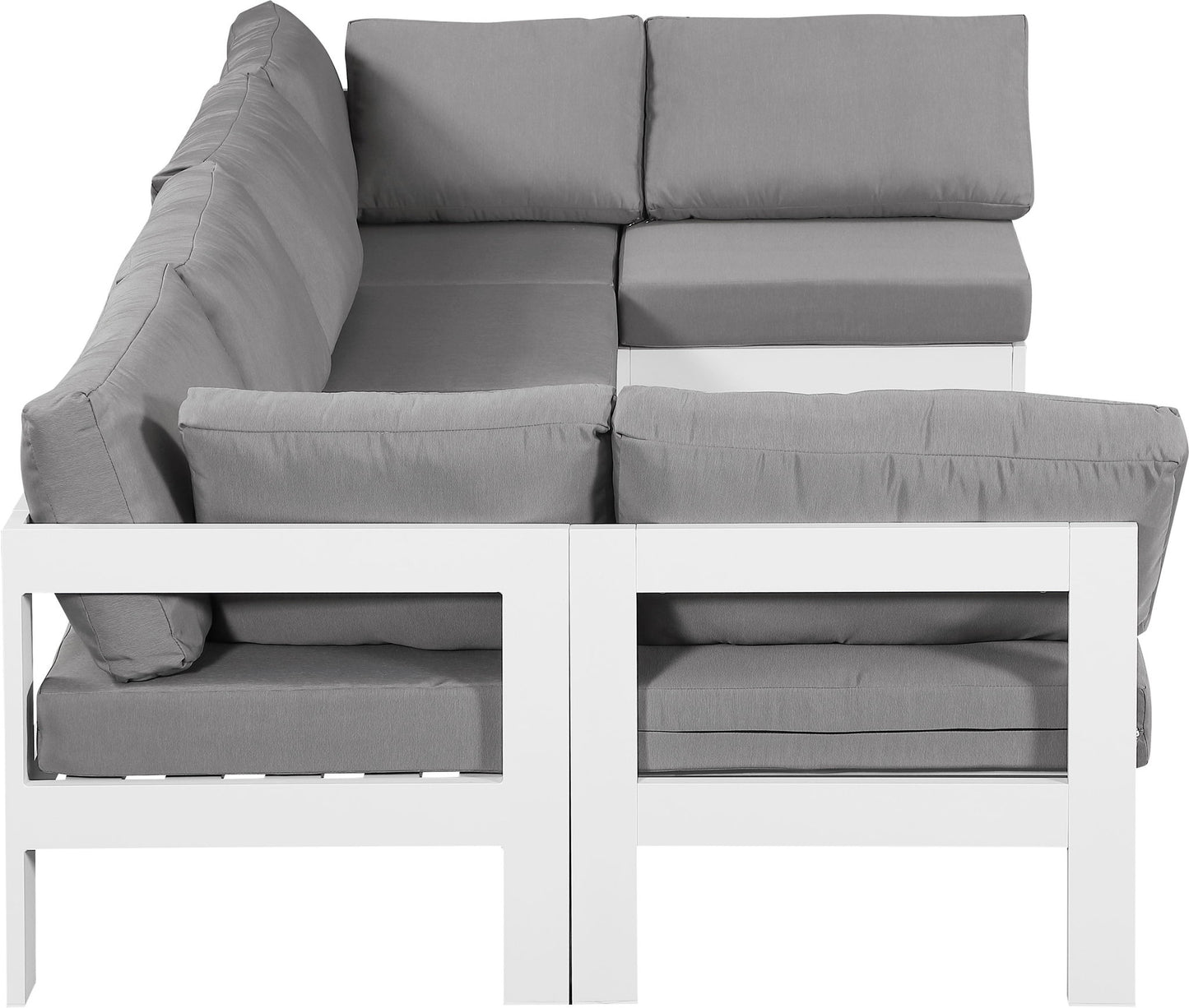 Nizuc - Outdoor Patio 6 Piece Modular Sectional With White Frame