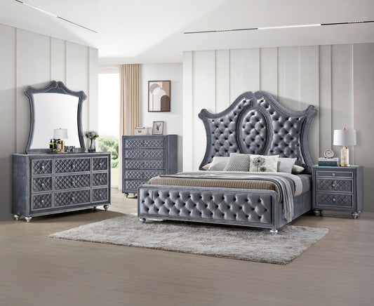 Cameo - King 5 Piece Bedroom Set - Gray
