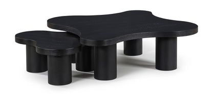 Cove - Oak Veneer And Solid Wood 2 Piece Coffee Table