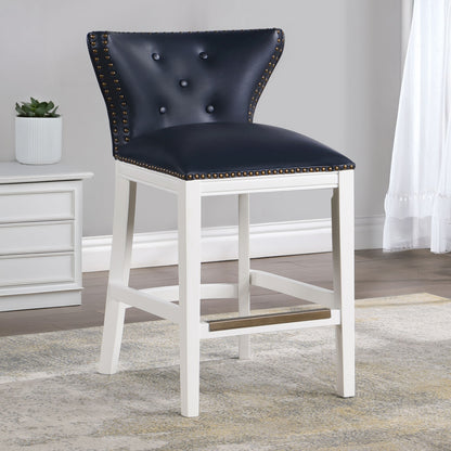Macon - Counter Stool With Accents - Dark Blue