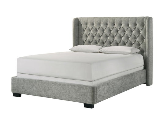 Daphne - Queen Bed - Light Gray Tweed