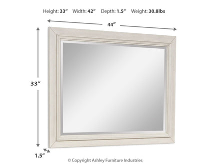 Shaybrock - Bedroom Mirror - Antique White / Brown