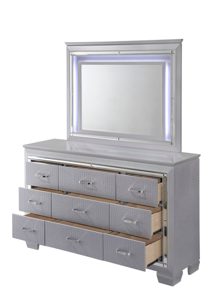 Lillian - Dresser & Mirror - Gray