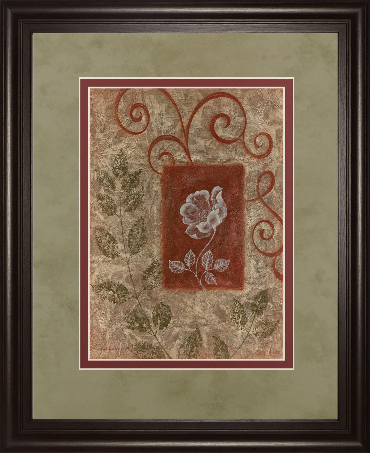 Verdant Scrolls - 34" x 40" Framed Wall Art