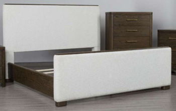 Radkin - Queen Upholstered Panel Footboard With Slats - Burnished Brown