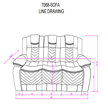 Raize - Power Living Room Set With Storage Console And Cup Holders