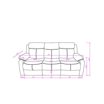 Blanche - Reclining Sofa With LED Lights