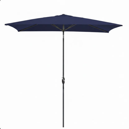 Rectangular Patio Umbrella With Crank Tilt, Polyester UV-Resistant Canopy