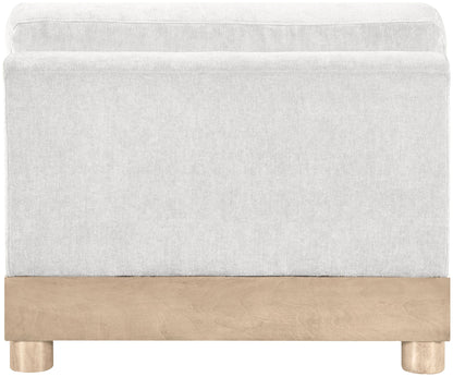 Turin - Chenille Fabric Upholstered Modular Armless Chair - Natural Base