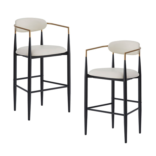 Upholstered Barstools With Back For Kitchen (Set of 2)